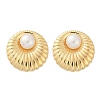 304 Stainless Steel ABS Plastic Pearl Stud Earrings for Women EJEW-U046-09G-4