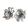 Natural Grey Agate Octopus Brooch G-Z050-01C-2