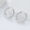 Vintage Style Round 304 Stainless Steel Hoop Earrings MV0538-1