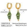 Stainless Steel Shell Shape Hoop Earrings RR5030-2-1