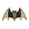 Bat Alloy Rhinestone Brooches JEWB-S030-01-1