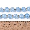 Ombre Effect Dyed Transparent Crackle Glass Beads Strands GLAA-Q111-10MM-02-5