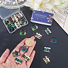 32Pcs 4 Colors Alloy Enamel Pendants ENAM-SC0008-20-3