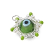 Beaded Star Eye Charms PALLOY-MZ00574-03-3