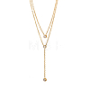 304 Stainless Steel Double Layer Y Drop Necklace STAS-OY009-43G-1