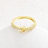 Adjustable Brass Micro Pave Clear Cubic Zirconia Finger Rings for Women FS-WG712C8-26-1