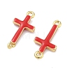 Brass Enamel Religion Cross Links Connector Charms KK-D229-07G-02-2