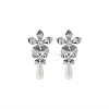 Alloy & Rhinestone & Plastic Pearl Stud Dangle Earrings WG394CA-02-1