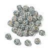 Sparkle Glass Rhinestone Round Beads OACR-S048-01G-2