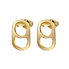 Oval 304 Stainless Steel Stud Earrings UI7518-1-2
