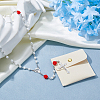 Imitaiton Round Pearl with Resin Flower Rosary Bead Necklaces NJEW-DC0001-24-4