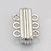 Oval 3 Strands Alloy Magnetic Clasps PALLOY-N0095-01P-1
