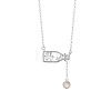 925 Sterling Silver Pave Clear Cubic Zirconia with Handmade Lampwork Snowflake Bottle Pendant Necklaces for Women FS-WGE52FE-01-2