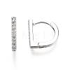 Clear Cubic Zirconia Rectangle Hoop Earrings EJEW-G321-03P-2