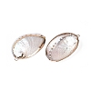 Electroplate Natural Paua Shell Pendants SSHEL-Q100-15KCG-2