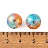 UV Plating Rainbow Iridescent Acrylic Crackl Beads PACR-C009-02E-3