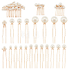 2 Sets 2 Style U Shape Pearl Hair Forks & Hair Combs OHAR-BC0001-01-1