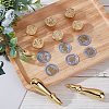 CRASPIRE 6Pcs 6 Patterns Brass Wax Seal Stamp AJEW-CP0004-26-4