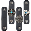 4Pcs 4 Styles PU Leather with Alloy Scarf Clips FIND-CL0002-27-7