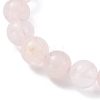 Natural Rose Quartz Round Beaded Stretch Bracelets BJEW-JB09900-02-3