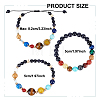 3Pcs 3 Styles Natural & Synthetic Mixed Gemstone & Plastic Beaded Stretch Bracelet & Braided Bead Bracelet BJEW-AN0001-28-2