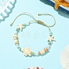 Adjustable Mixed Gemstone Beaded Braided Nylon Thread Anklets for Women Men AJEW-AN00844-01-1
