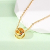Brass Pave Cubic Zirconia Birth Stone Constellation Pendant Cable Chain Necklaces LS-NJEW-D334-01G-04-3