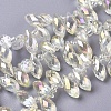 Electroplate Glass Faceted Teardrop Beads Strands EGLA-D014-37-1