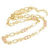 7MM Brass Pave Cubic Zirconia Figaro Chain Necklaces NJEW-D324-05G-05-3