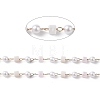 Cube & Round Glass & ABS Imitation Pearl Beaded Chains CHS-P016-43G-07-2