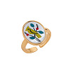 Brass & Shell Cuff Open Rings FS-WGBC7E6-05-1