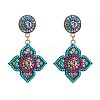 Bohemia Alloy Rhinestone Stud Dangle Earrings for Women WG793A0-01-5