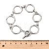 Brass Hexagon Link Chain Bracelets for Women Men BJEW-G740-05P-5