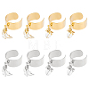 8Pcs 4 Style 304 Stainless Steel Open Cuff Rings Set RJEW-AB00011-1