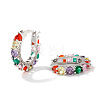 Vintage Colorful Circle Brass Cubic Zirconia Hoop Earrings FK0958-5