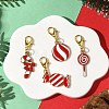 4Pcs 4 Styles Christmas Theme Alloy Enamel Pendants Decorations X-HJEW-JM04056-1