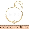 Adjustable Alloy Pave Clear Cubic Zirconia Moon with Butterfly Slider Beacelets for Women AL-CBA3C8B-10G-3