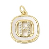 Rack Plating Brass Micro Pave Clear Cubic Zirconia Pendants KK-E102-33G-H-1