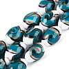 Handmade Gold Sand Lampwork Beads Strands LAMP-Q041-09B-1
