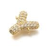 Brass Micro Pave Cubic Zirconia Letter Links KK-I717-04Y-2