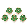 Light Gold Plated Alloy Enamel Pendants ENAM-R136-16F-1