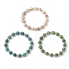 Round Electroplated Natural Druzy Geode Crystal Beaded Bracelets BJEW-JB13924-2