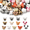 52Pcs 13 Styles Natural Wood European Beads WOOD-CJ0002-82-1