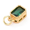 Real 18K Gold Plated Brass Inlaid Cubic Zirconia Charms LS-ZIRC-L100-075G-02-3