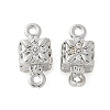 Brass Micro Pave Cubic Zirconia Connector Charms KK-U056-18P-1