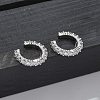 Brass Micro Pave Clear Cubic Zirconia Cuff Earrings X-EJEW-I249-14P-2