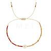 Glass Seed Beads Braided Bead Bracelets TY7987-3-1