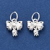 925 Sterling Silver Bowknot with Flower Charms STER-P071-10S-2