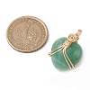 Natural Green Aventurine Copper Wire Wrapped Pendants PALLOY-JF03309-03-2