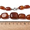 Dyed Natural Red Agate Cuboid Graduated Beaded Necklaces with Alloy Clasps NJEW-C113-01C-5